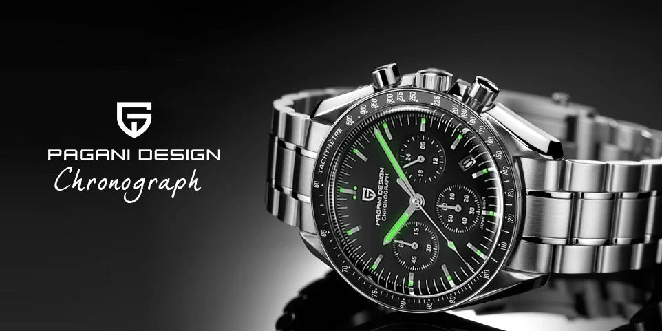 PAGANI DESIGN  New V5 PD1701 Men's Watches Luxury Quartz Watch Men Sport Speed Chronograph AR Sapphire glass 100M Waterproof