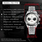 PAGANI DESIGN 2025 New BB Panda Men's Watches Retro Luxury Quartz Watch For Men Sport Chronograph Stainless steel Bracelet Watch