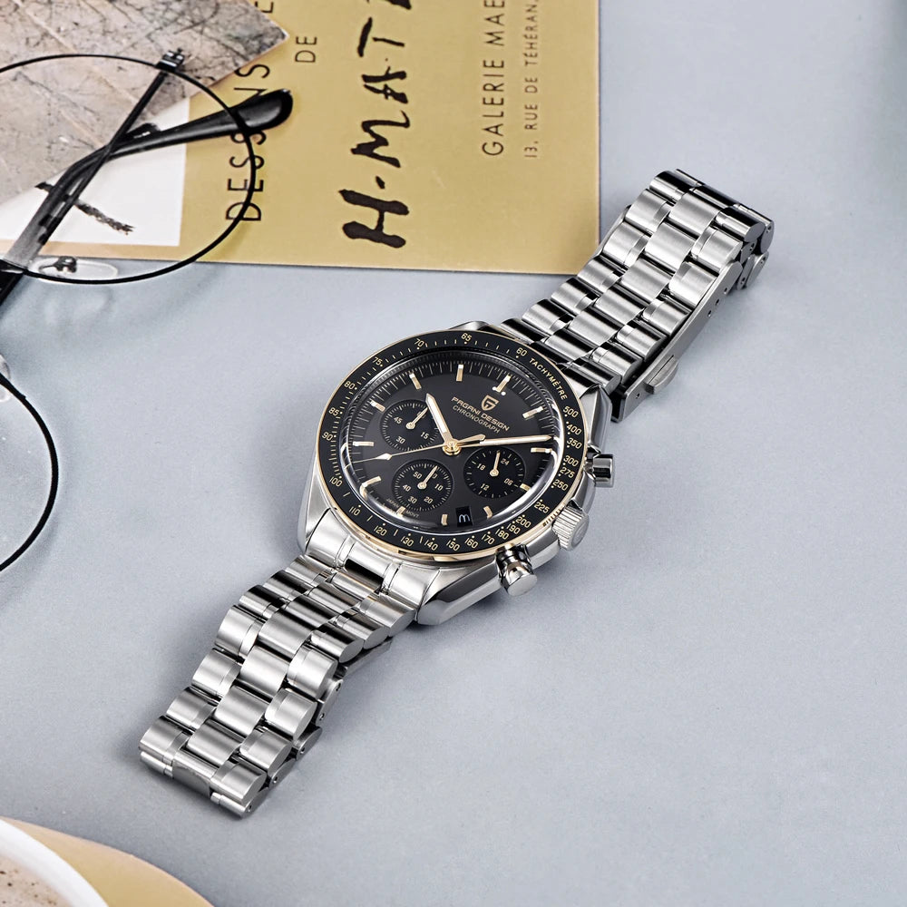 2025 New PAGANI DESIGN 1701 V5 Men's Watches Luxury Quartz Watch Men Sports Speed Chronograph AR Sapphire glass 100M Waterproof