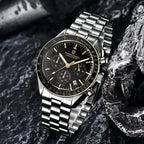 PAGANI DESIGN 2025 New Moon Watch Retro Luxury Quartz Watches For Men Stainless steel Luminous waterproof Sport Chronograph Man