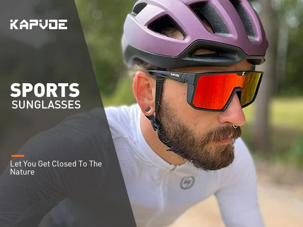 KAPVOE Polarized Cycling Glasses Sports Sunglasses for Men Women, UV400 Protection MTB Bicycle Baseball Mountain Bike Glasses