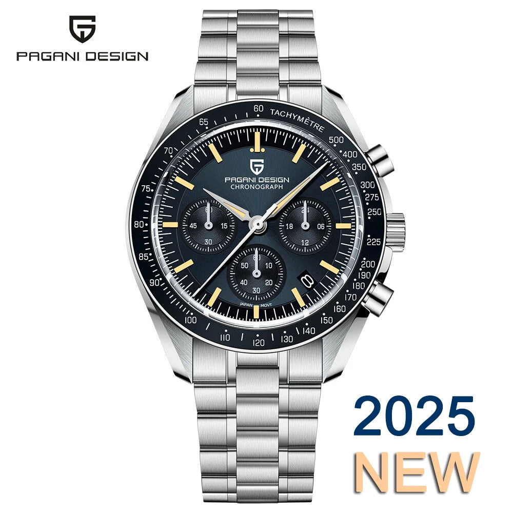 2025 New PAGANI DESIGN 1701 V5 Men's Watches Luxury Quartz Watch Men Sports Speed Chronograph AR Sapphire glass 100M Waterproof