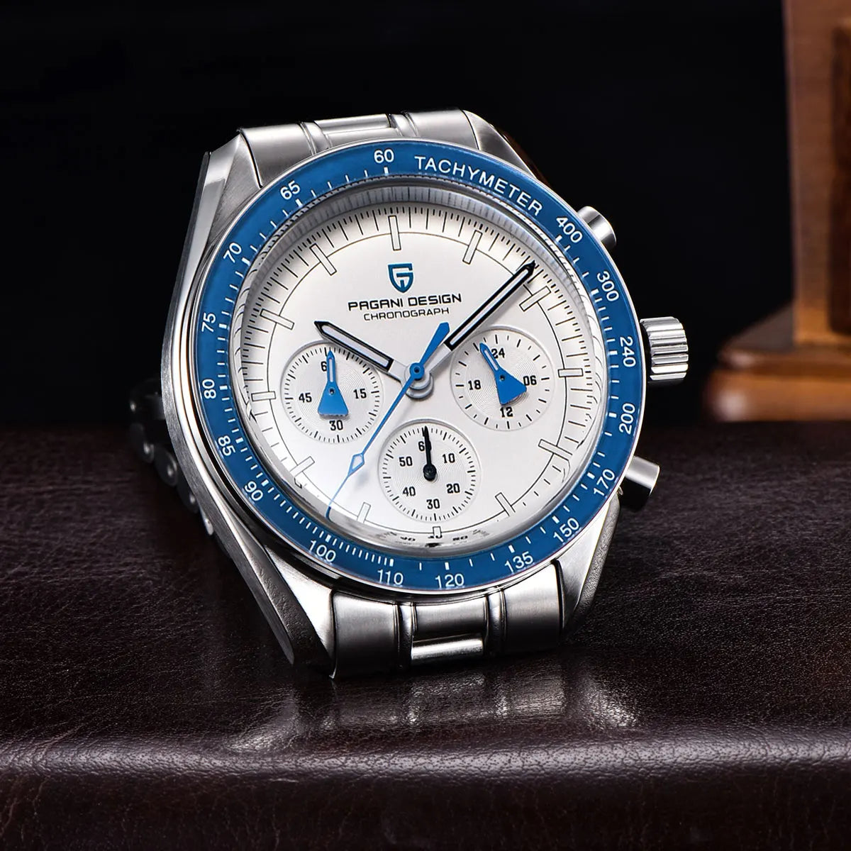 PAGANI DESIGN 2025 New Moon Watch Retro Luxury Quartz Watches For Men Stainless steel Luminous waterproof Sport Chronograph Man