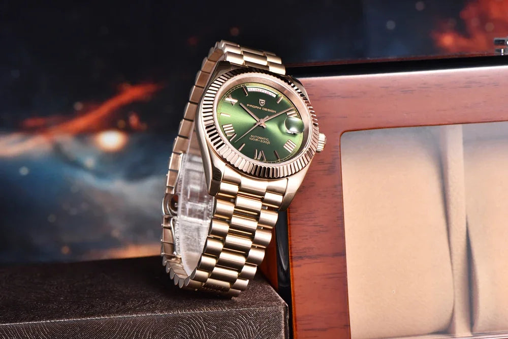 2025 New PAGANI DESIGN DD36 Mens Mechanical Watches Gold Luxury Automatic Watch For Men AR Sapphire Mirror Waterproof Gift Clock