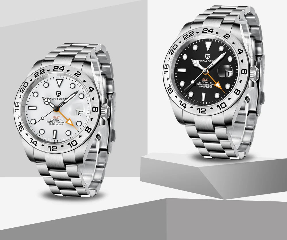 PAGANI Design 2025 New 42MM GMT Watch  Men's Automatic Mechanical Watches Sapphire Stainless Steel Waterproof Watch Reloj Hombre