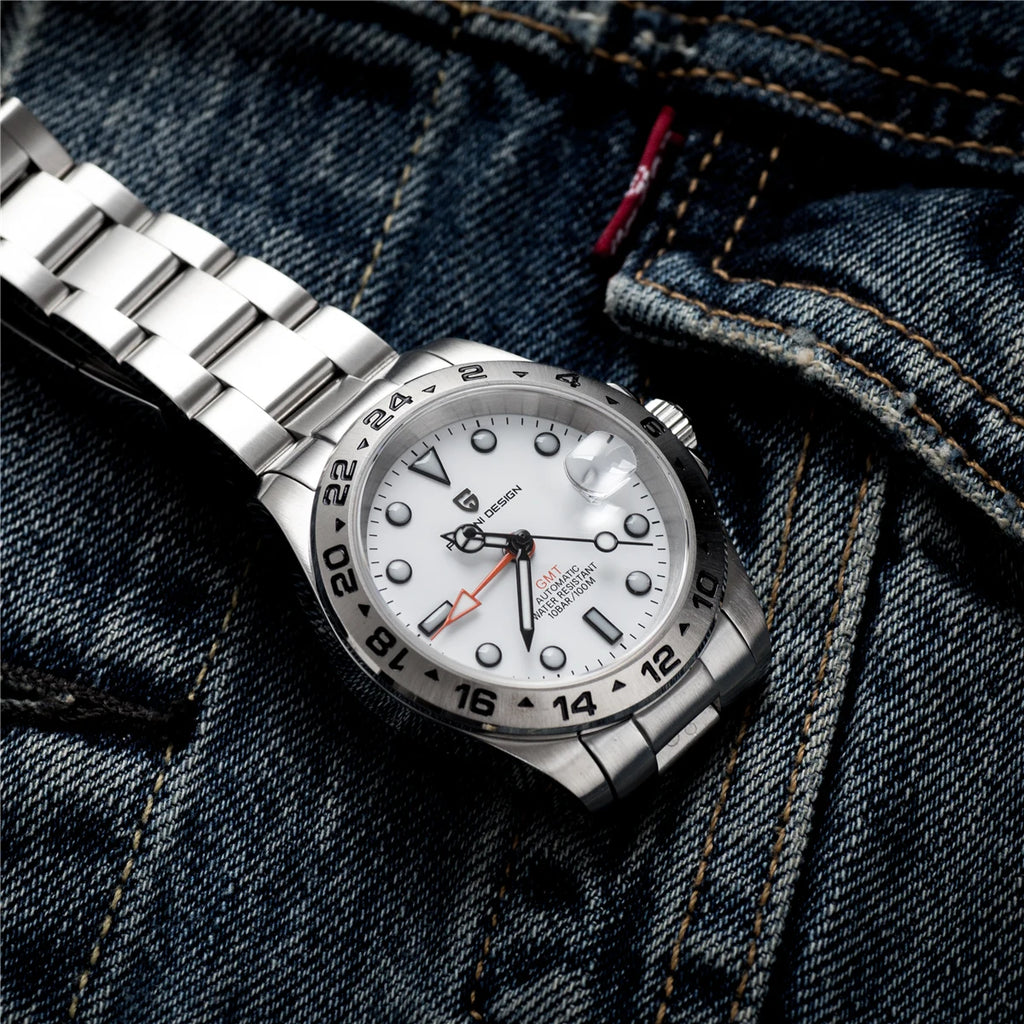 （Local delivery）PAGANI DESIGN 2025 New NH34 Men's GMT Automatic Mechanical Watches Stainless Steel 10Bar Sport BWG-9 Clock