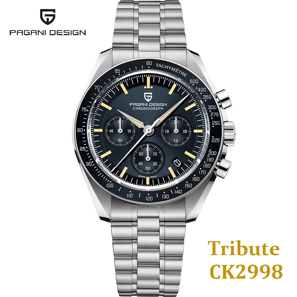 PAGANI DESIGN  New V5 PD1701 Men's Watches Luxury Quartz Watch Men Sport Speed Chronograph AR Sapphire glass 100M Waterproof