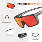 KAPVOE Polarized Cycling Glasses Sports Sunglasses for Men Women, UV400 Protection MTB Bicycle Baseball Mountain Bike Glasses
