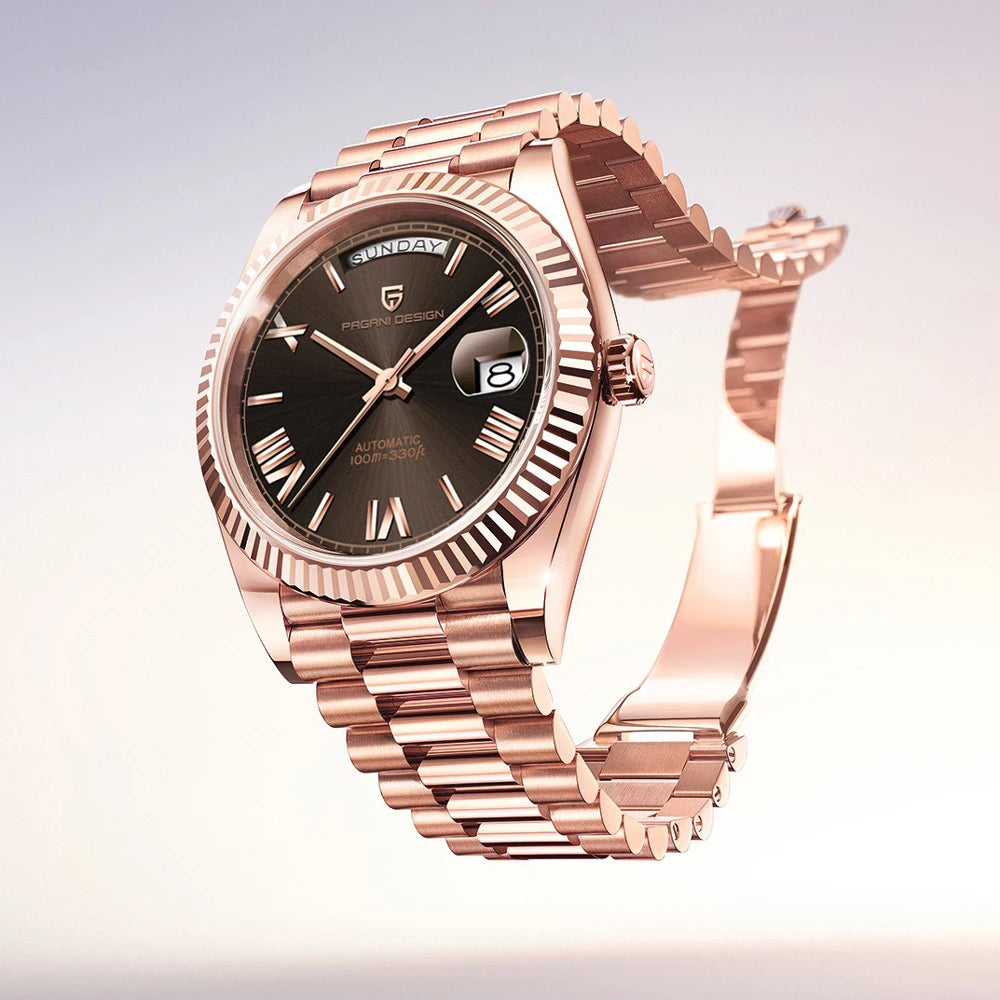 2025 New PAGANI DESIGN DD36 Mens Mechanical Watches Gold Luxury Automatic Watch For Men AR Sapphire Mirror Waterproof Gift Clock