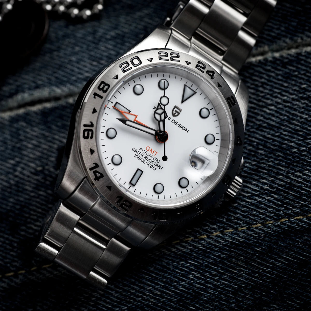 （Local delivery）PAGANI DESIGN 2025 New NH34 Men's GMT Automatic Mechanical Watches Stainless Steel 10Bar Sport BWG-9 Clock