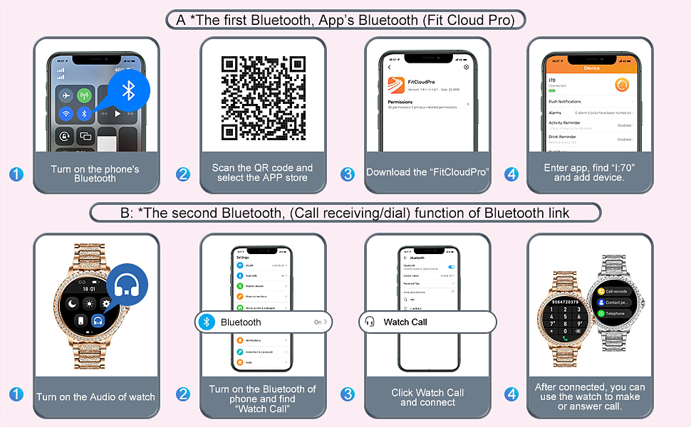 smart Watches for Women for Android and for iPhone Full Touch Screen Watch 100+ Sports Mode Fitness Tracker Watch