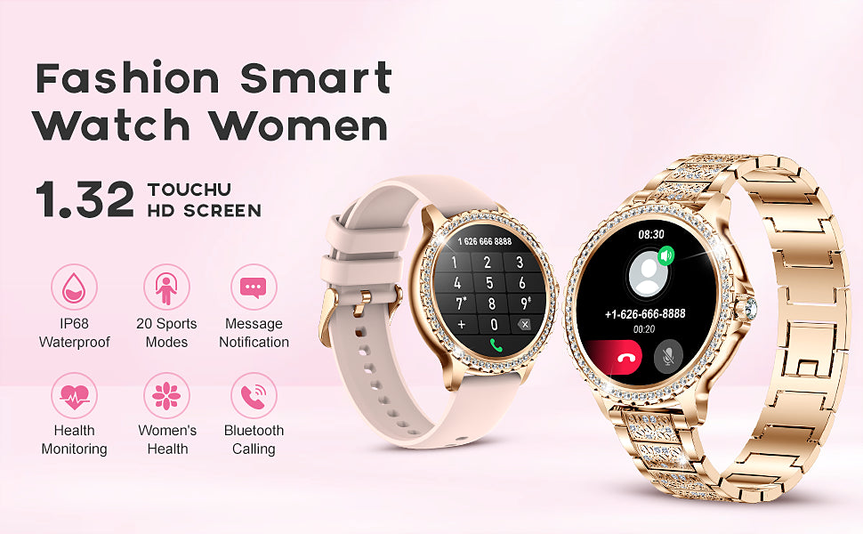 smart Watches for Women for Android and for iPhone Full Touch Screen Watch 100+ Sports Mode Fitness Tracker Watch